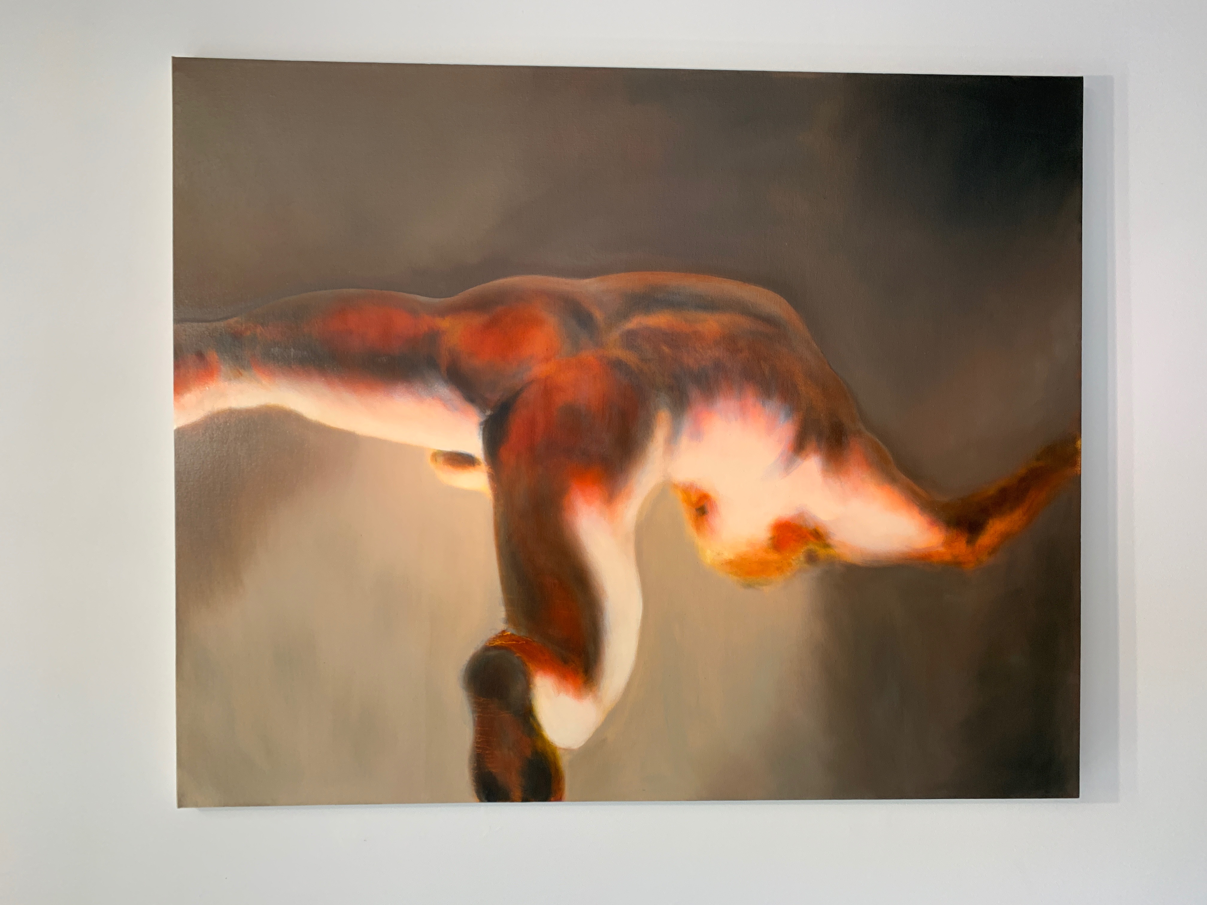 Failed Attempts in the Act of Falling Up No. 8, 2020. Oil on canvas, 60” x 36” by Karl Daum